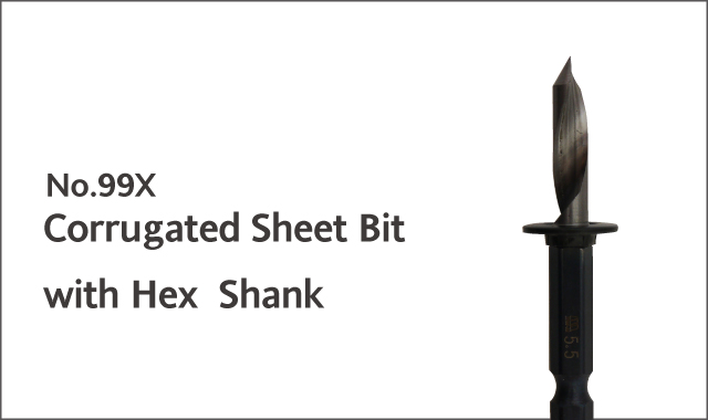 corrugated board bit with hex shank