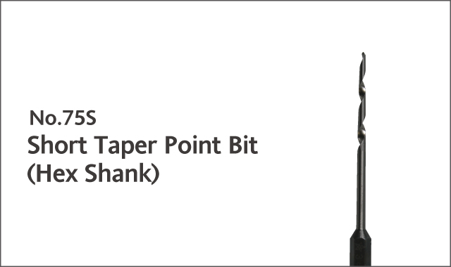short taper point bit with hex shank
