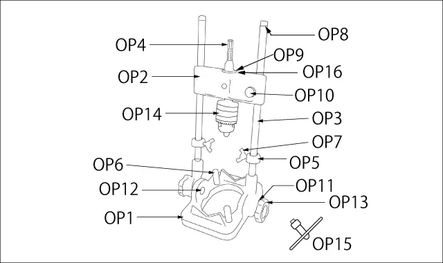 ドリルスタンド各部名称